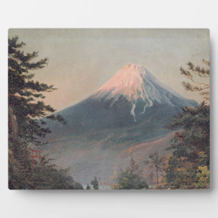 Plaque Photo Une vue du mont Fusiyama avec des personnages au p