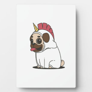 Plaque Photo Unicorn Puppy Cadeau Amoureux des chiens Carlin