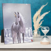 Plaque Photo Unicorne dans la neige (Côté)