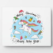 Plaque Photo Unicorne de Noël (Devant)