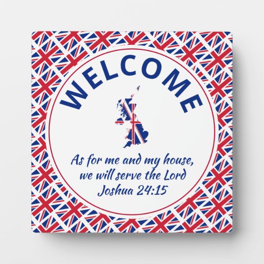 Plaque Photo UNION JACK Christian Welcome (Devant)