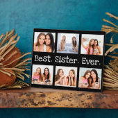 Plaque Photo Unique Fun Best Sister Ever 6 Photo Collage noir (Côté)