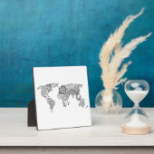 Plaque Photo Unique Monde Carte Doodle (Insitu)