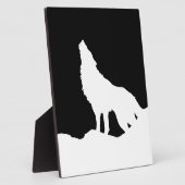 Plaque Photo Unique Noir & Blanc Pop Art Wolf Silhouette (Côté)