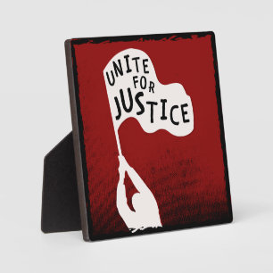 Plaque Photo Unite for Justice ! Bannière Slogan