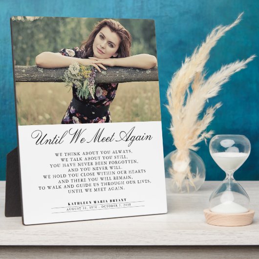 Plaque Photo Until We Meet Again Funeral Photo (Côté)