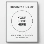 Plaque Photo Upload Your Business Logo Text Vertical Tabletop (Devant)