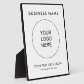 Plaque Photo Upload Your Business Logo Text Vertical Tabletop (Côté)