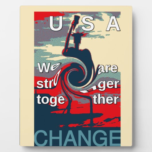 Plaque Photo USA Change : Un design uni plus fort (Devant)
