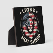 PLAQUE PHOTO USA FLAG, LIONS NON SHEEP (Recto)