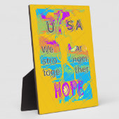 Plaque Photo USA Hope : Conception texturée colorée (Côté)