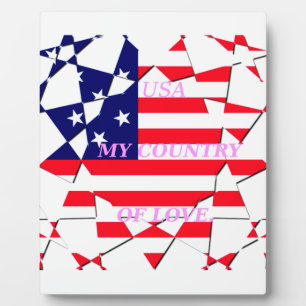 Plaque Photo USA Star Spangled Love My Country of Love