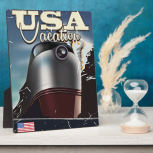 Plaque Photo USA Vacation Train vintage Locomotive train Poster