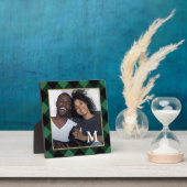 Plaque Photo Vacances vert Plaid avec Monogramme Photo (Insitu)