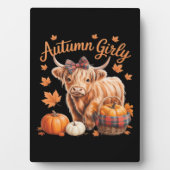 Plaque Photo Vache Highland Chute Automne Fille Thanksgiving C (Devant)