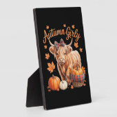 Plaque Photo Vache Highland Chute Automne Fille Thanksgiving C (Côté)