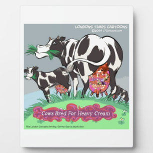 Plaque Photo Vaches produisant de la crème épaisse, dessin anim