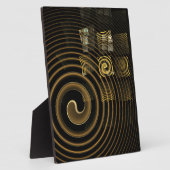 Plaque Photo Vagues dorées hypnotiques Art abstrait moderne (Côté)