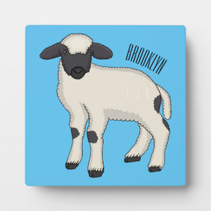 Plaque Photo Valais Blacknose sheep cartoon illustration