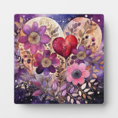 Plaque Photo Valentine Floral Heart Art (Devant)