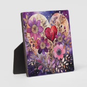 Plaque Photo Valentine Floral Heart Art (Recto)