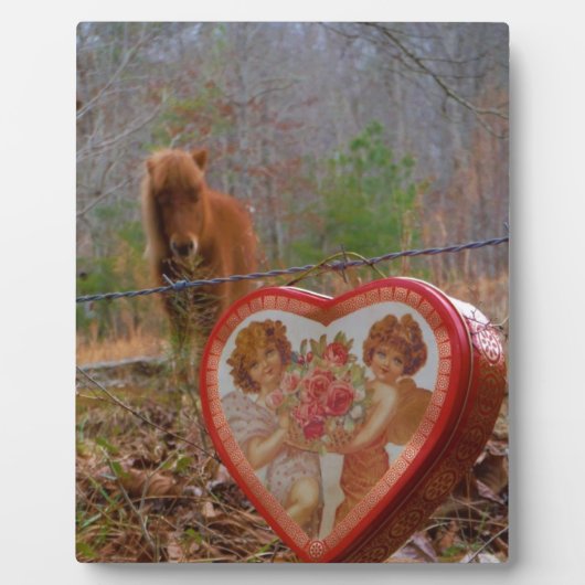 Plaque Photo Valentine Heart Miniature Brown Horse (Devant)