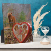 Plaque Photo Valentine Heart Miniature Brown Horse (Côté)