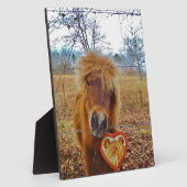 Plaque Photo Valentine Heart Miniature Brown Horse (Côté)