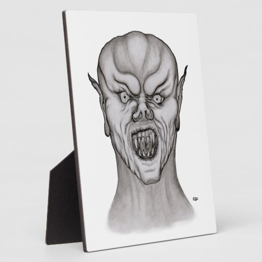 Plaque Photo Vampire noir et blanc (Côté)