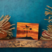 Plaque Photo Vanne météorologique au coucher du soleil (Côté)