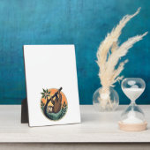 Plaque Photo Vecteur de paresse vintage Badge rétro faune 2 (Côté)