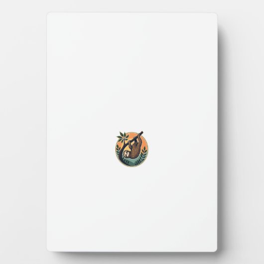 Plaque Photo Vecteur de paresseux vintage Badge rétro faune 2 (Devant)