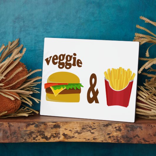 Plaque Photo Veggie Burger et Fries (Côté)