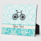 Plaque Photo Vélo Damask Pattern ; Turquoise (Côté)