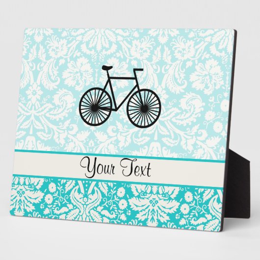Plaque Photo Vélo Damask Pattern ; Turquoise (Côté)