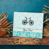 Plaque Photo Vélo Damask Pattern ; Turquoise (Côté)