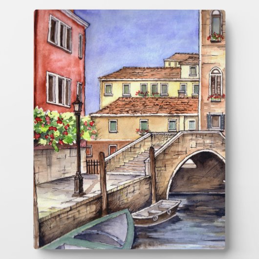 Plaque Photo Venise - Stylo & Laver Aquarelle (Devant)