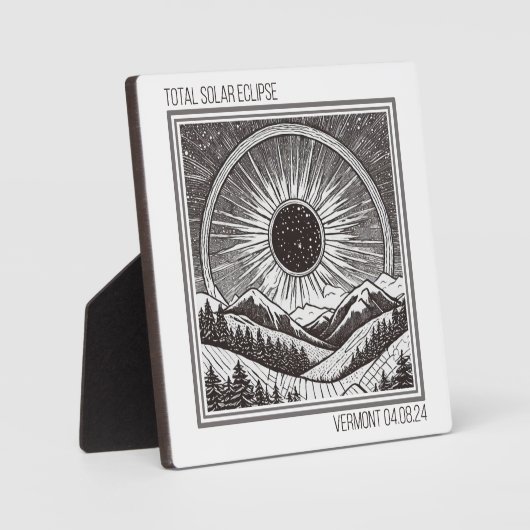 Plaque Photo Vermont Eclipse (Recto)