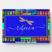 Plaque Photo Verre et libellule personnalisées (Devant)