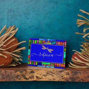 Plaque Photo Verre et libellule personnalisées