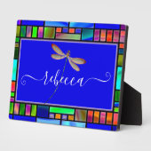 Plaque Photo Verre et libellule personnalisées (Côté)