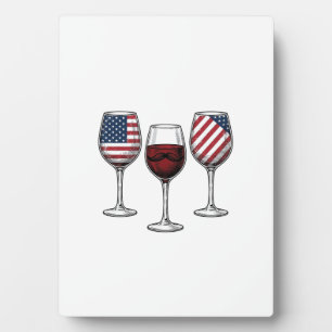 Plaque Photo Verres à vin patriotiques dessin de t-shirt vector