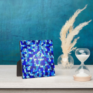 Plaque Photo Verres de couleur bleue vitrail par Shirley Taylor