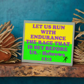 Plaque Photo verset biblique des Hébreux 12:1. (Côté)