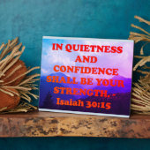 Plaque Photo verset biblique d'Ésaïe 30:15. (Côté)
