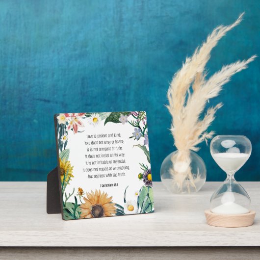 Plaque Photo verset de la Bible, 1 Corinthiens 13:4, (Insitu)