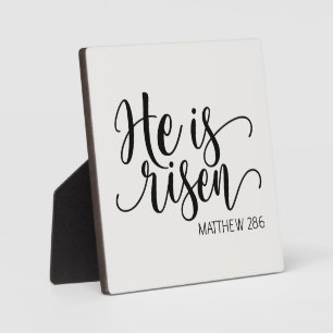 Plaque Photo Verset de la Bible Il est Ressuscité Ivoire Inspir