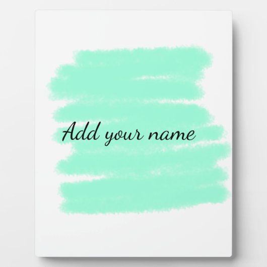 Plaque Photo Vert aquarelle ajouter nom message texte lancer (Devant)