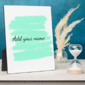 Plaque Photo Vert aquarelle ajouter nom message texte lancer (Côté)