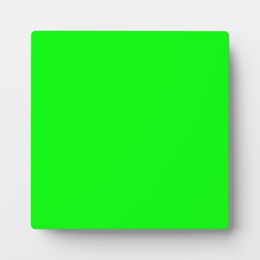 Plaque Photo Vert Fluo Neon Couleur Personnaliser Ceci! (Devant)